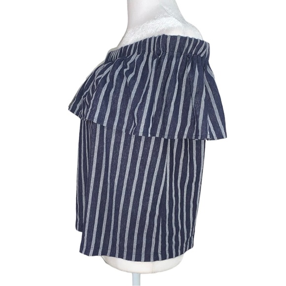 Banana Republic Women’s Stripe Off The Shoulders Top Size XS - Picture 4 of 6